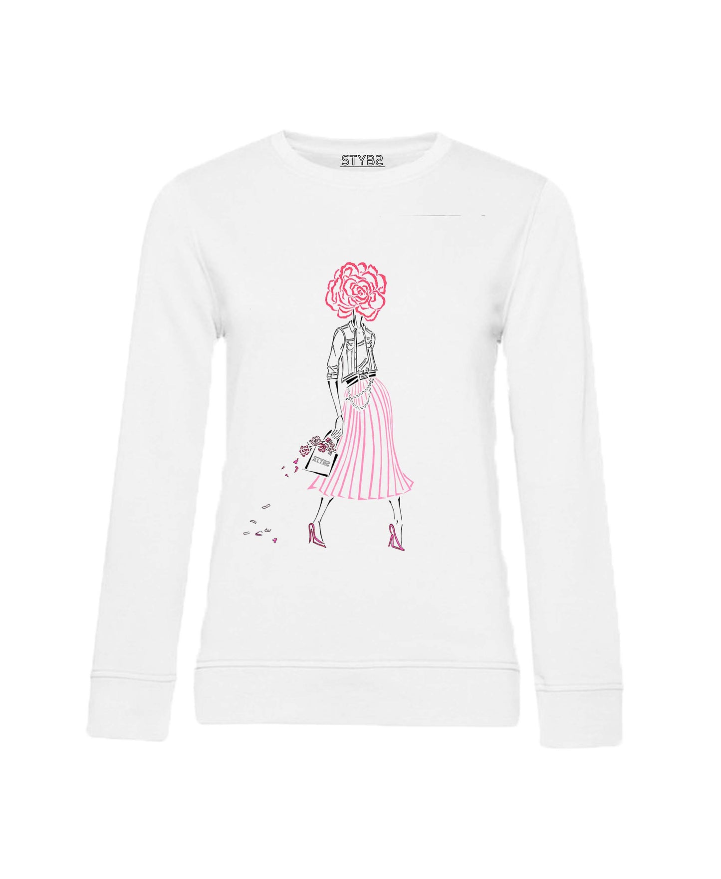 013 | Potisk květ bílá | růžová