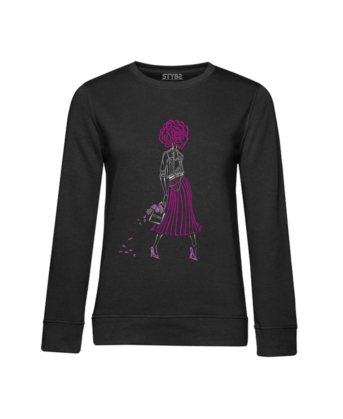 017 | Print flower black | pink