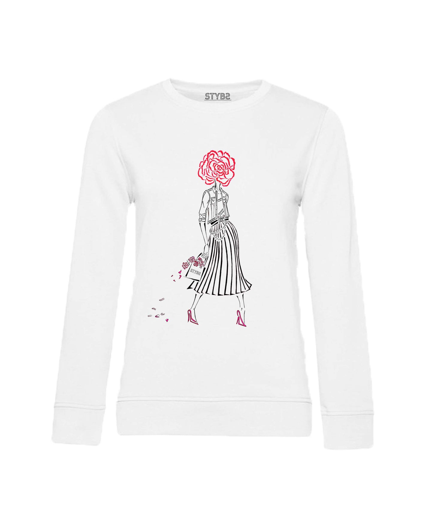 015 | Potisk květ bílá | červená