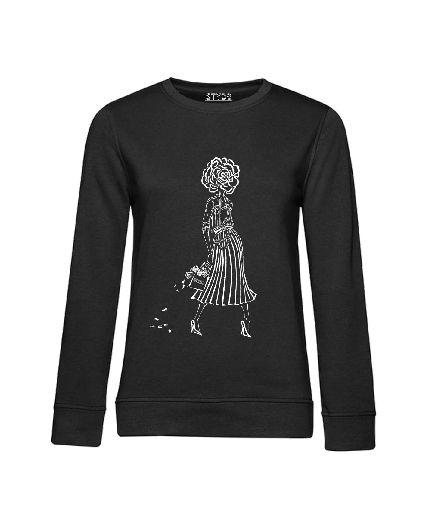 019 | Potisk květ černá | bílá