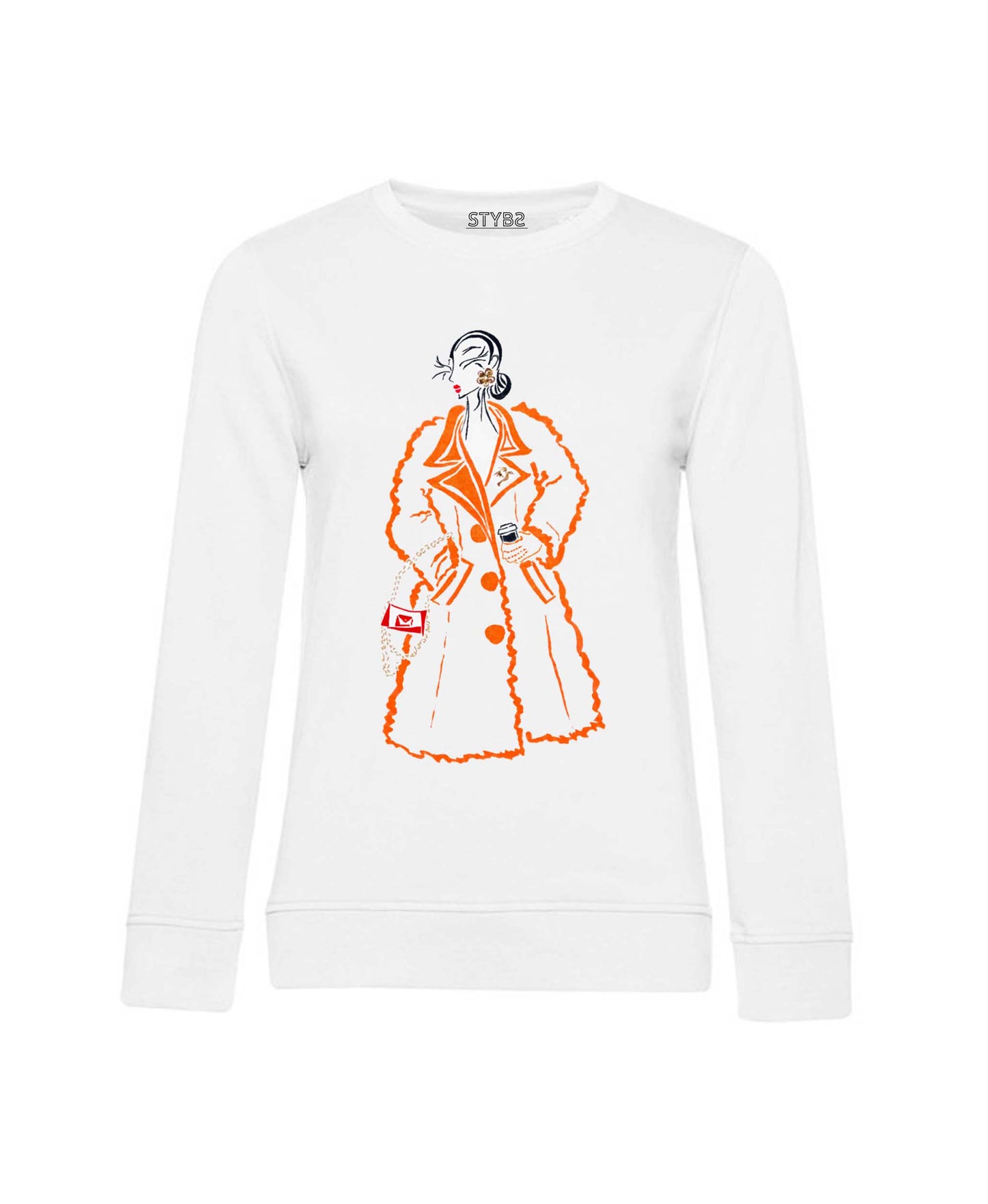 048 | Potisk Teddy coat oranžový