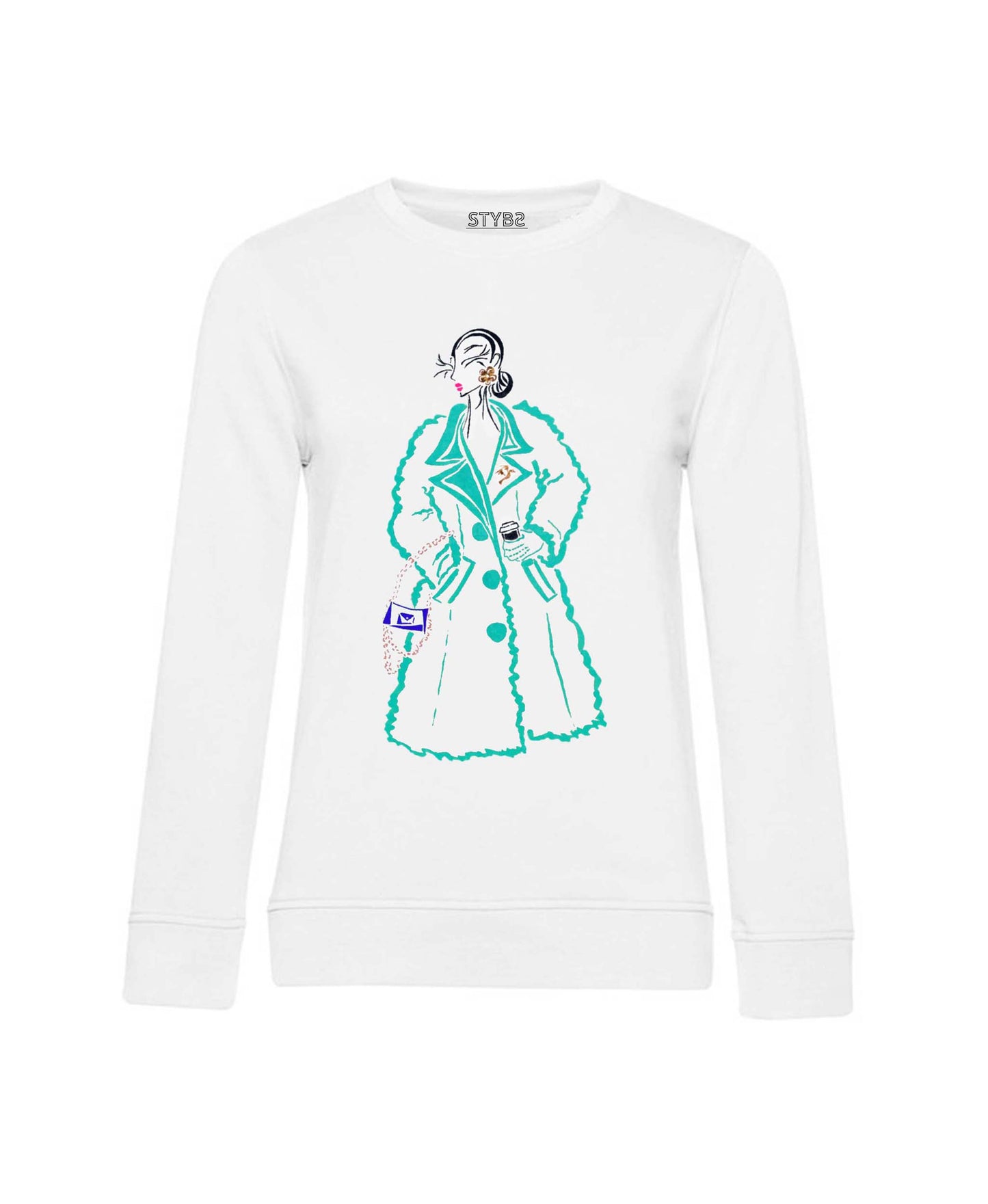 051 | Potisk Teddy coat tyrkysový