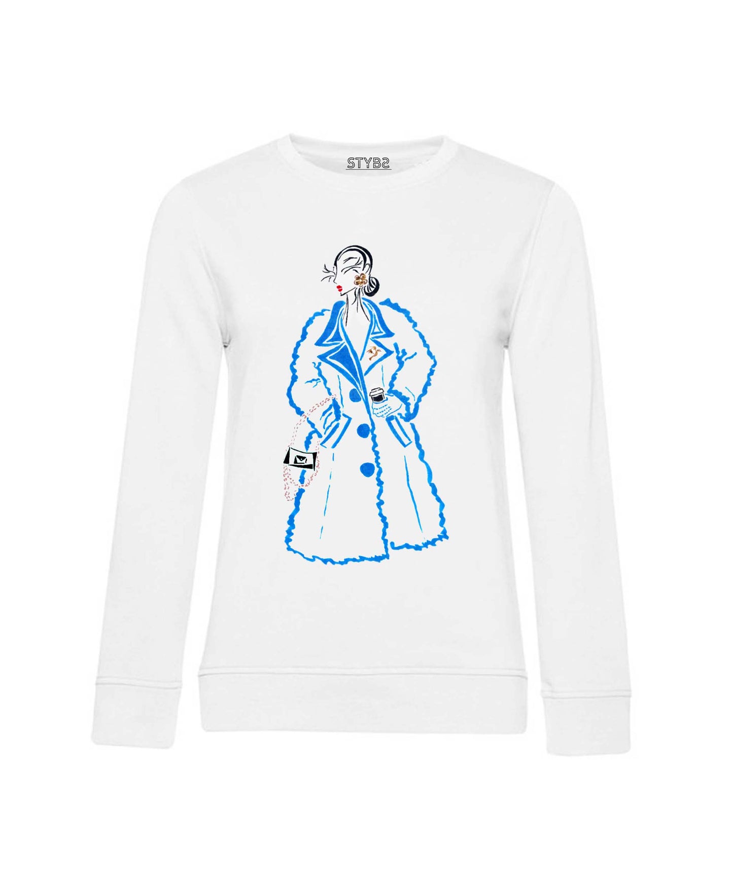 052 | Potisk Teddy coat světle modrý