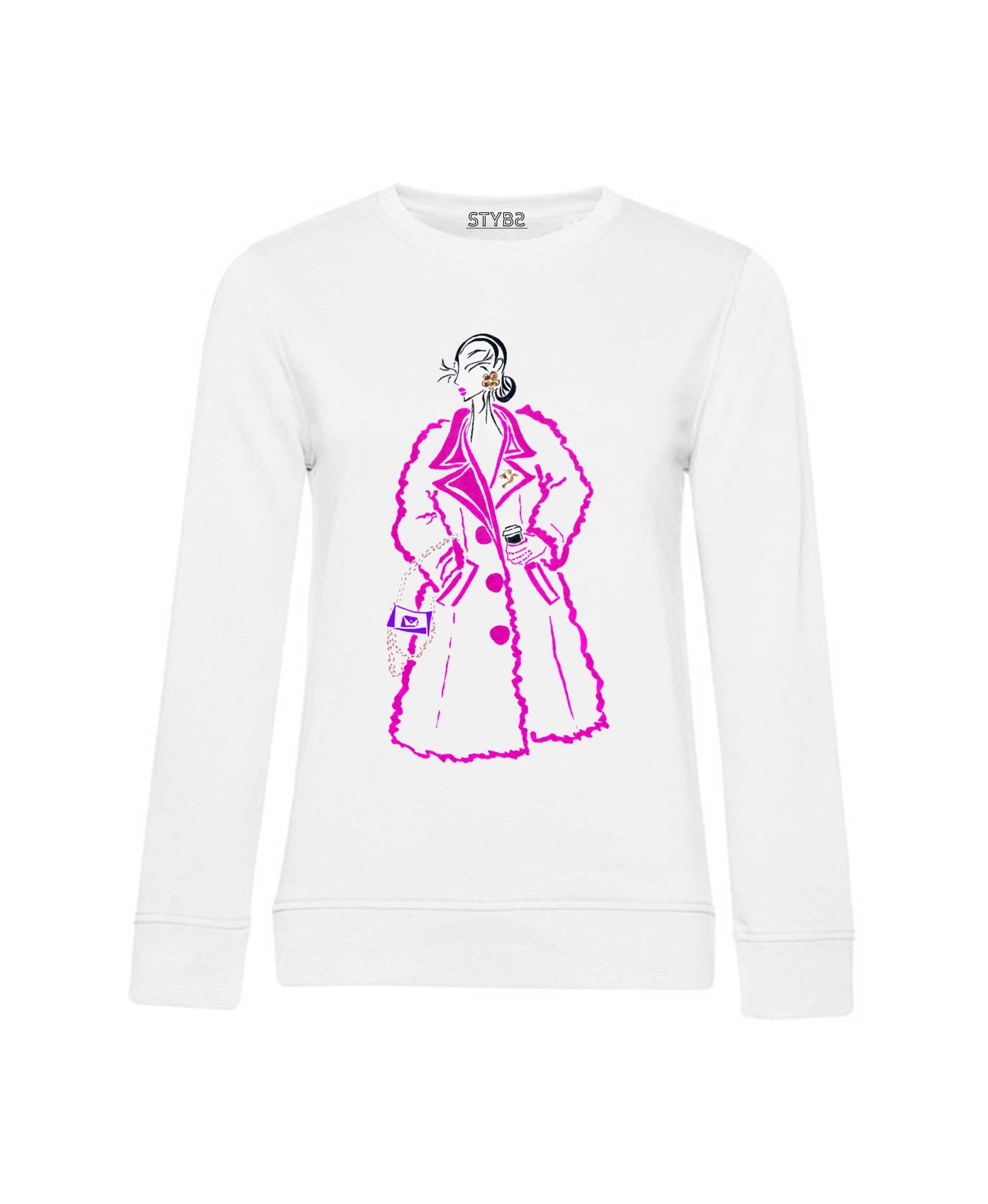 055 | Potisk Teddy coat magenta