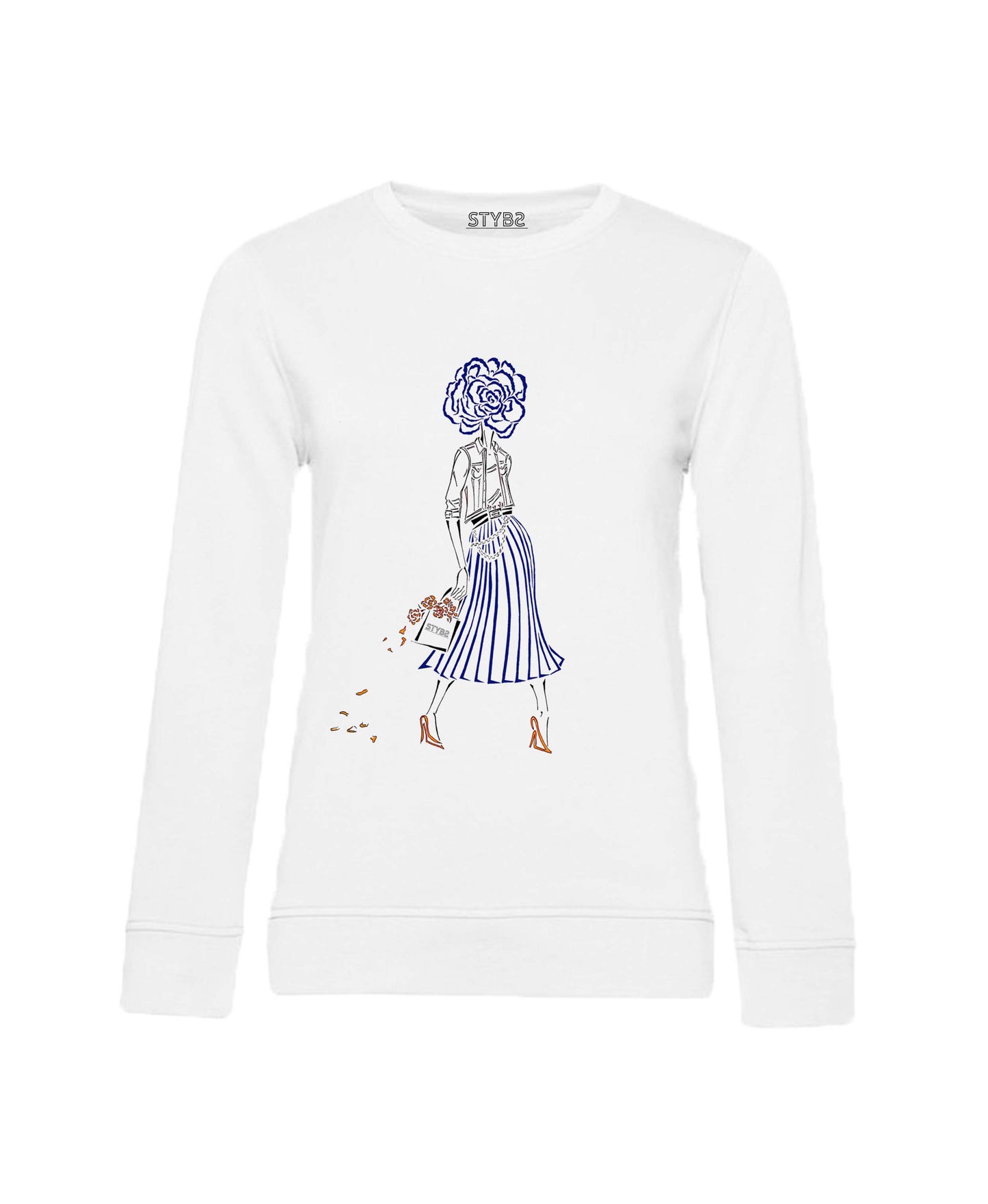 16 | Print flower white | dark blue